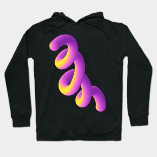 Fluid geometric orange abstract shape worm Hoodie